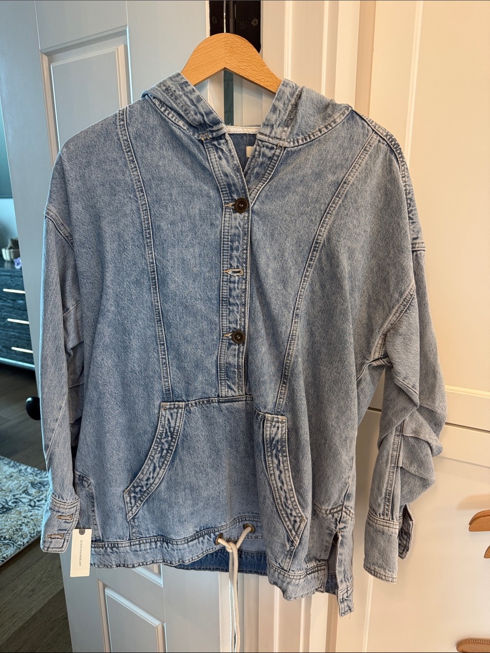 NWT *anthropologie//pilcro* Light Wash Denim Hooded Jacket